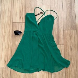 NWT Bebe Elegant Green Strappy Dress
